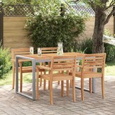 Tuintafel Massief Acaciahout & Metaal - 140x80x75 cm - 54% Korting