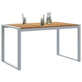 Tuintafel Massief Acaciahout & Metaal - 140x80x75 cm - 54% Korting