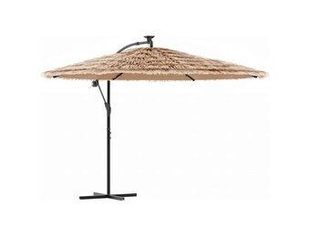 Bruine parasol met stalen paal, 54% korting