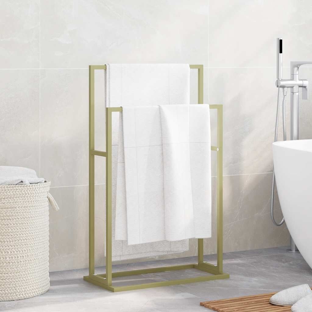 Handdoekenrek Vrijstaand 48x24x78,5 cm IJzer Goudkleurig - 52% Korting