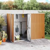 VidaXL Tuinschuur 225x89x161 cm Staal Bruin - 55% Korting