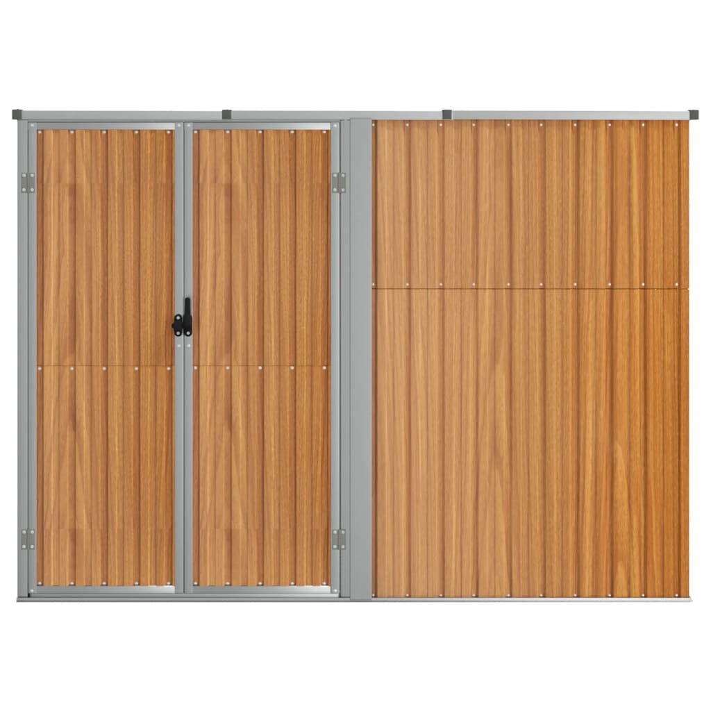 VidaXL Tuinschuur 225x89x161 cm Staal Bruin - 55% Korting