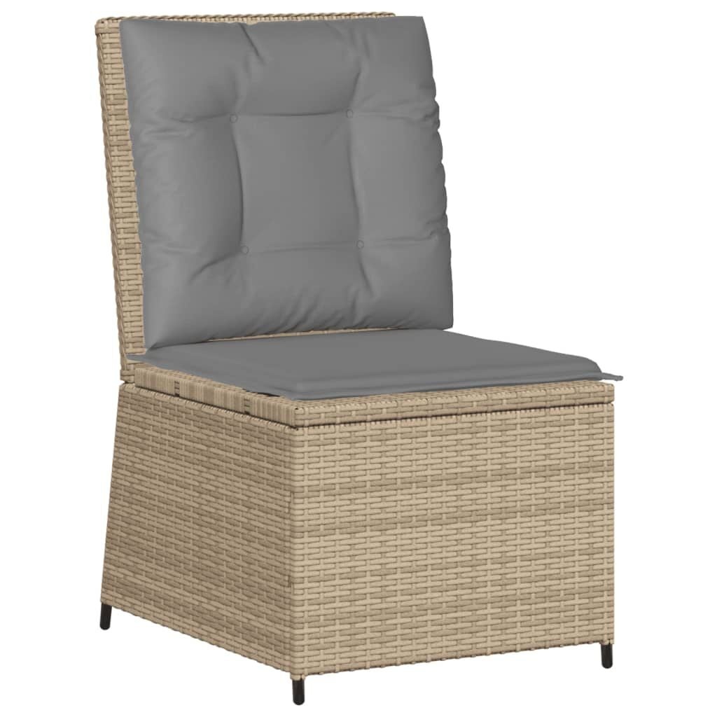 Verstelbare Tuinbank met Kussens - Poly Rotan Beige (35% Korting)