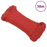 VidaXL Boottouw Polypropeen Rood - 5mm x 50m - 37% Korting