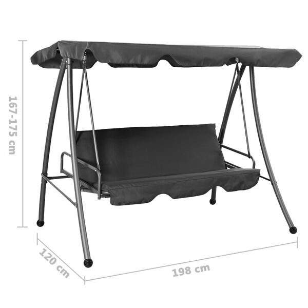 Schommelbank met dak - 192cm - Antraciet - 35% Korting