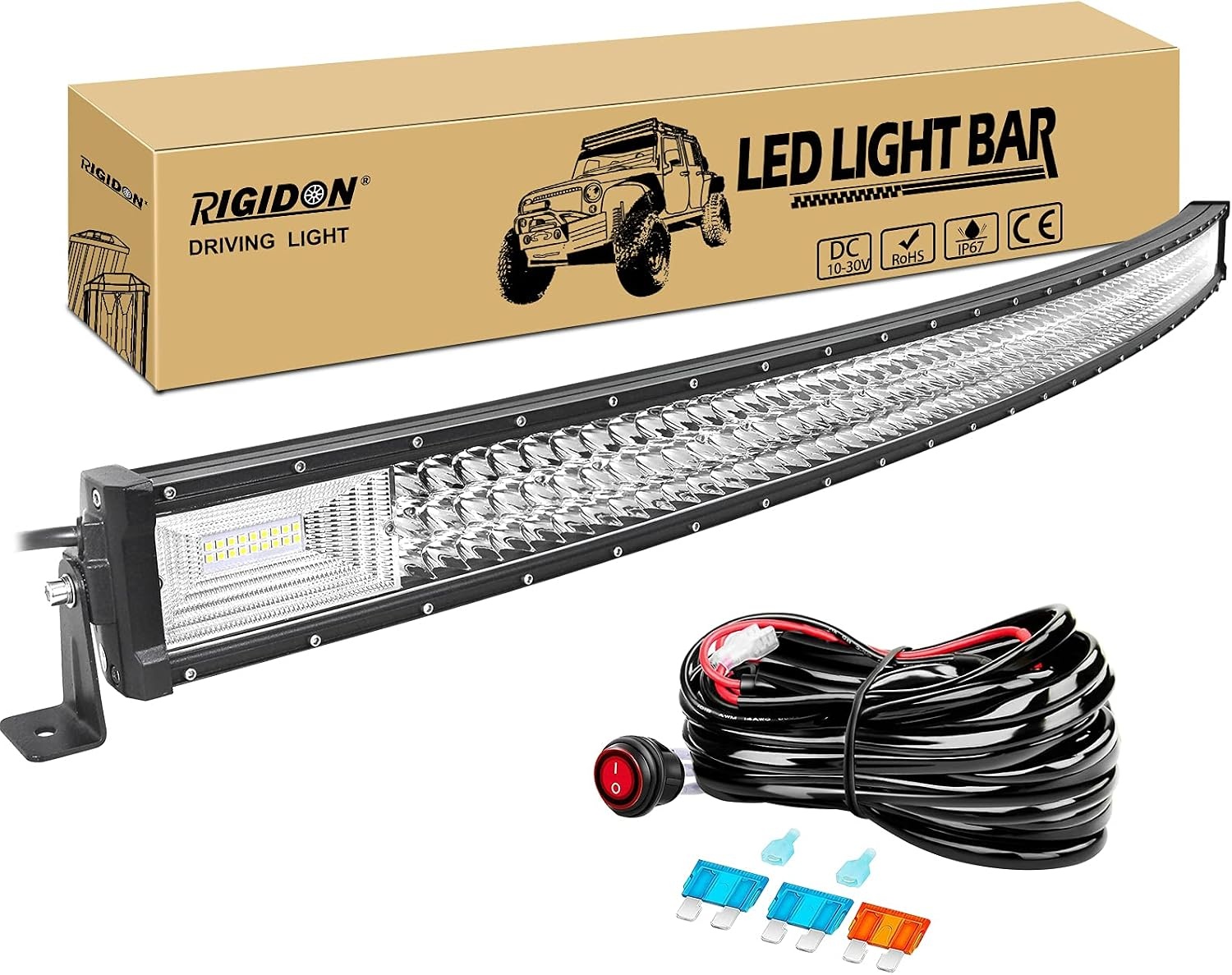 RIGIDON Gebogen LED-lightbar 52 inch 675W - 34% Korting!