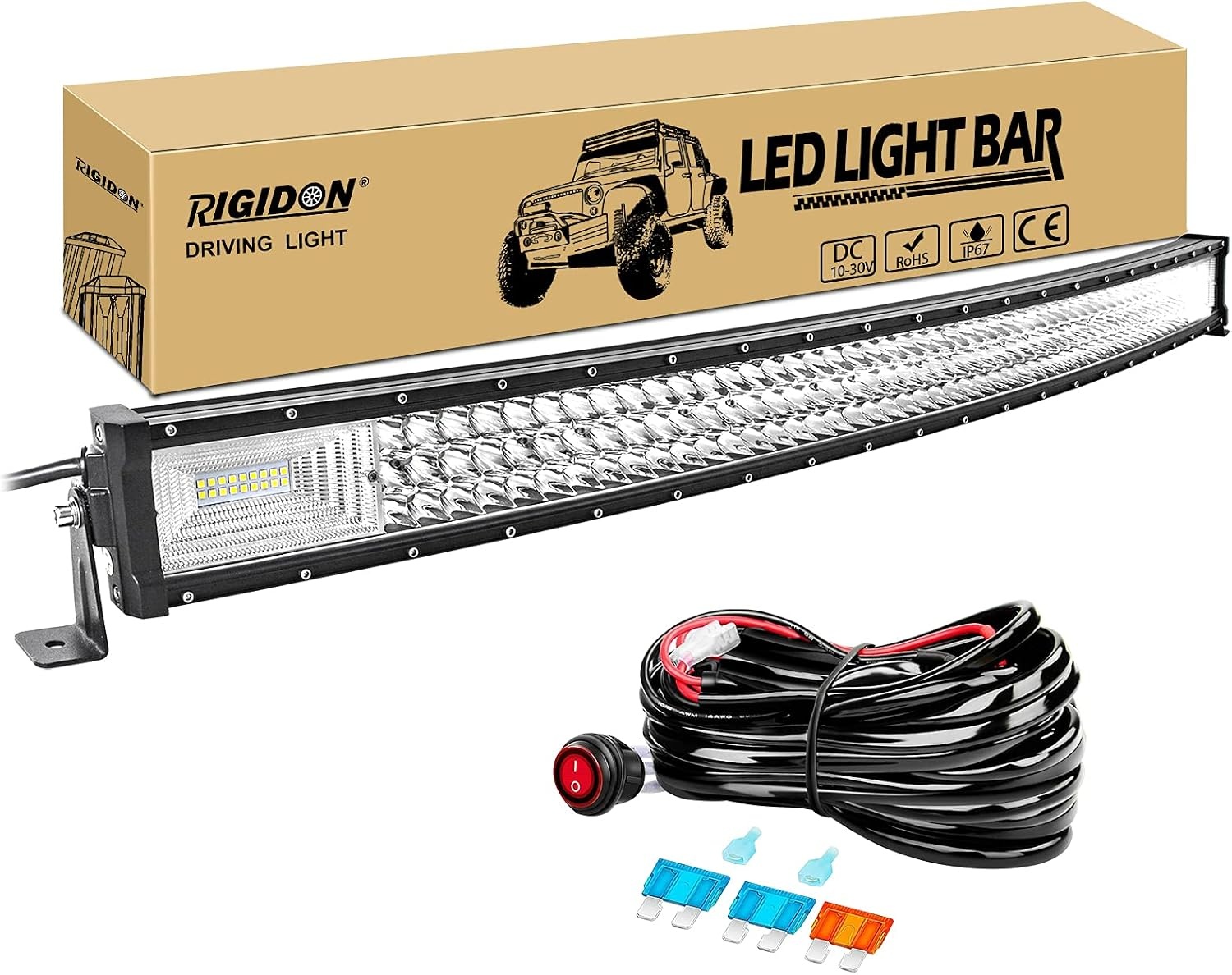 RIGIDON Gebogen LED-lightbar 52 inch 675W - 34% Korting!