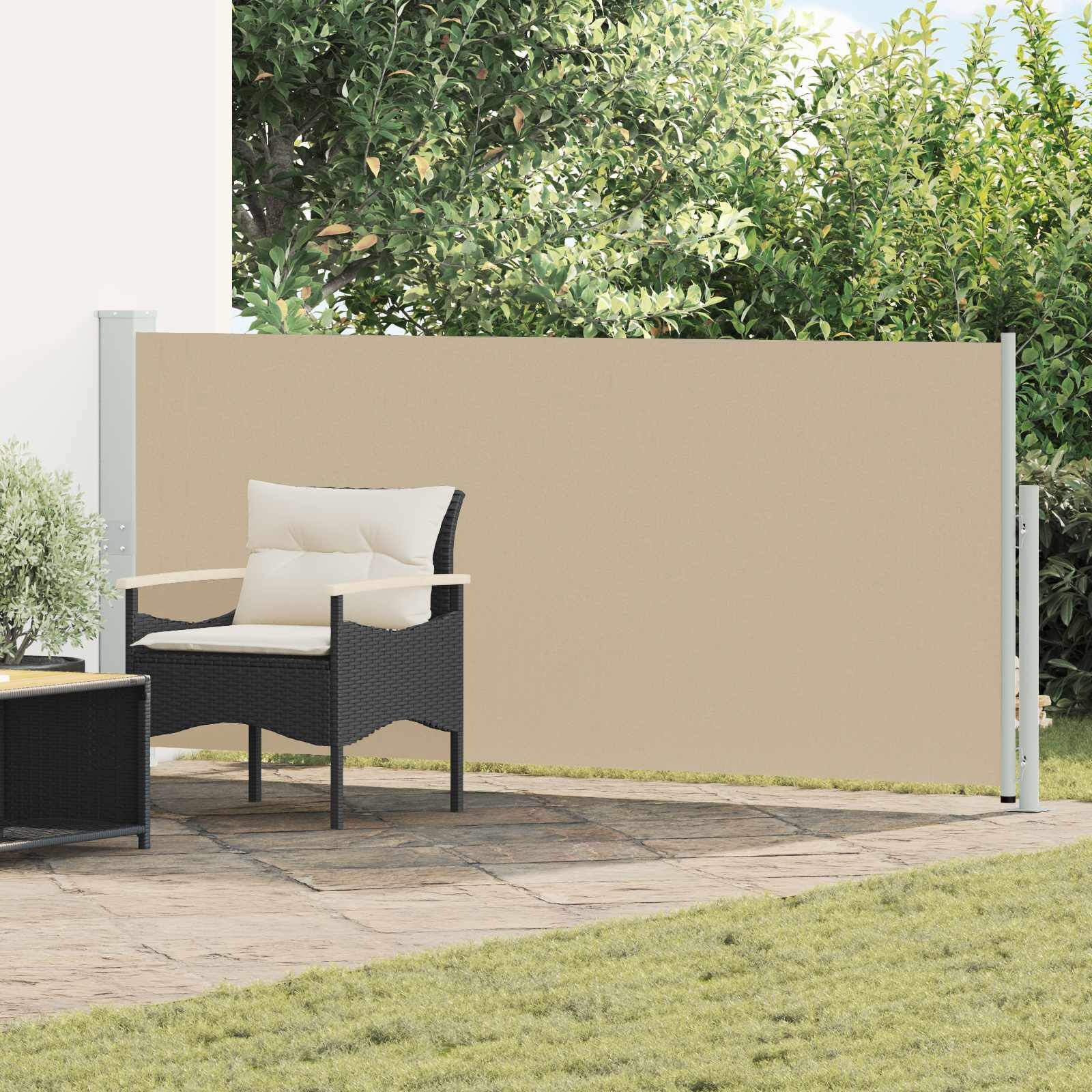 vidaXL Uittrekbaar Zijscherm Rechthoekig Polyester Beige - 34% Korting