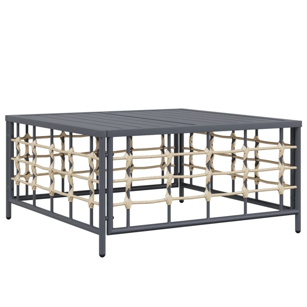 VidaXL Tuintafel Poly Rattan Antraciet 70x70x34 cm - 32% Korting