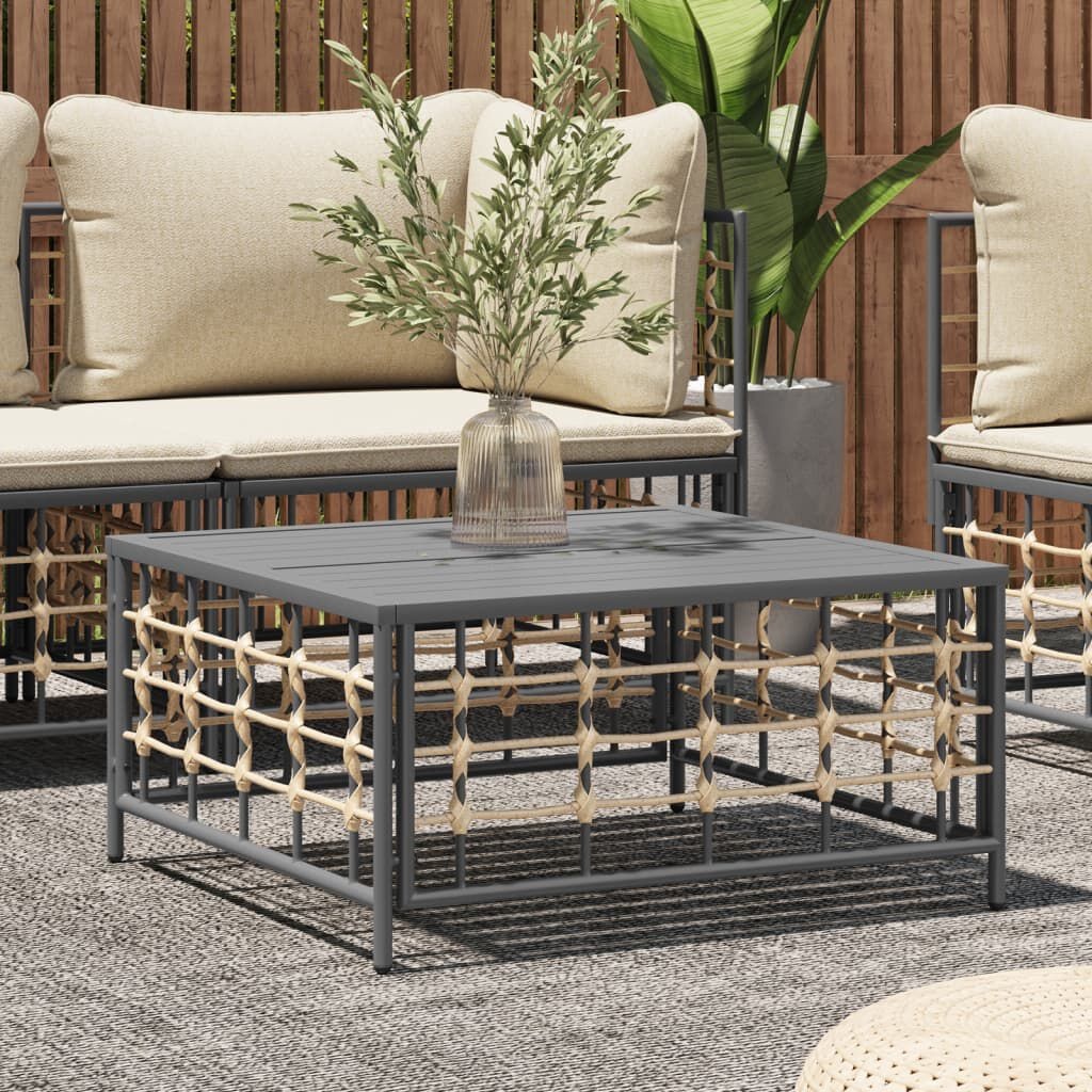 VidaXL Tuintafel Poly Rattan Antraciet 70x70x34 cm - 32% Korting