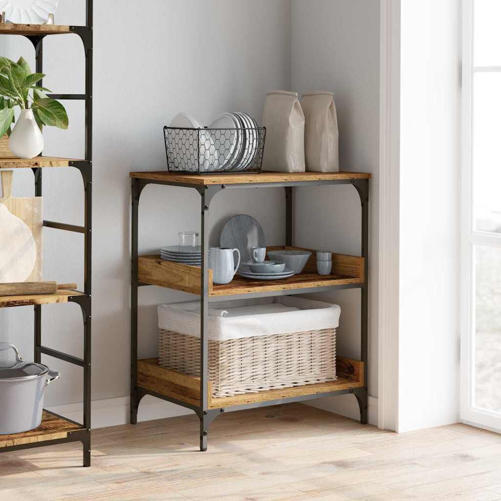 Keukentrolley van Bewerkt Hout met Wielen - Oud Hout (34% Korting)