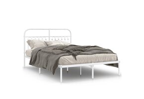 Wit Metalen Bedframe met Hoofdbord 140x190 cm - 54% Korting!