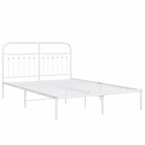 Wit Metalen Bedframe met Hoofdbord 140x190 cm - 54% Korting!