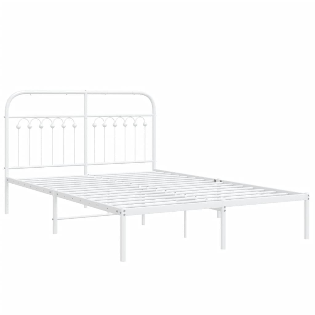 Wit Metalen Bedframe met Hoofdbord 140x190 cm - 54% Korting!
