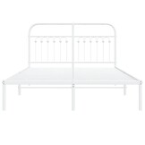 Wit Metalen Bedframe met Hoofdbord 140x190 cm - 54% Korting!