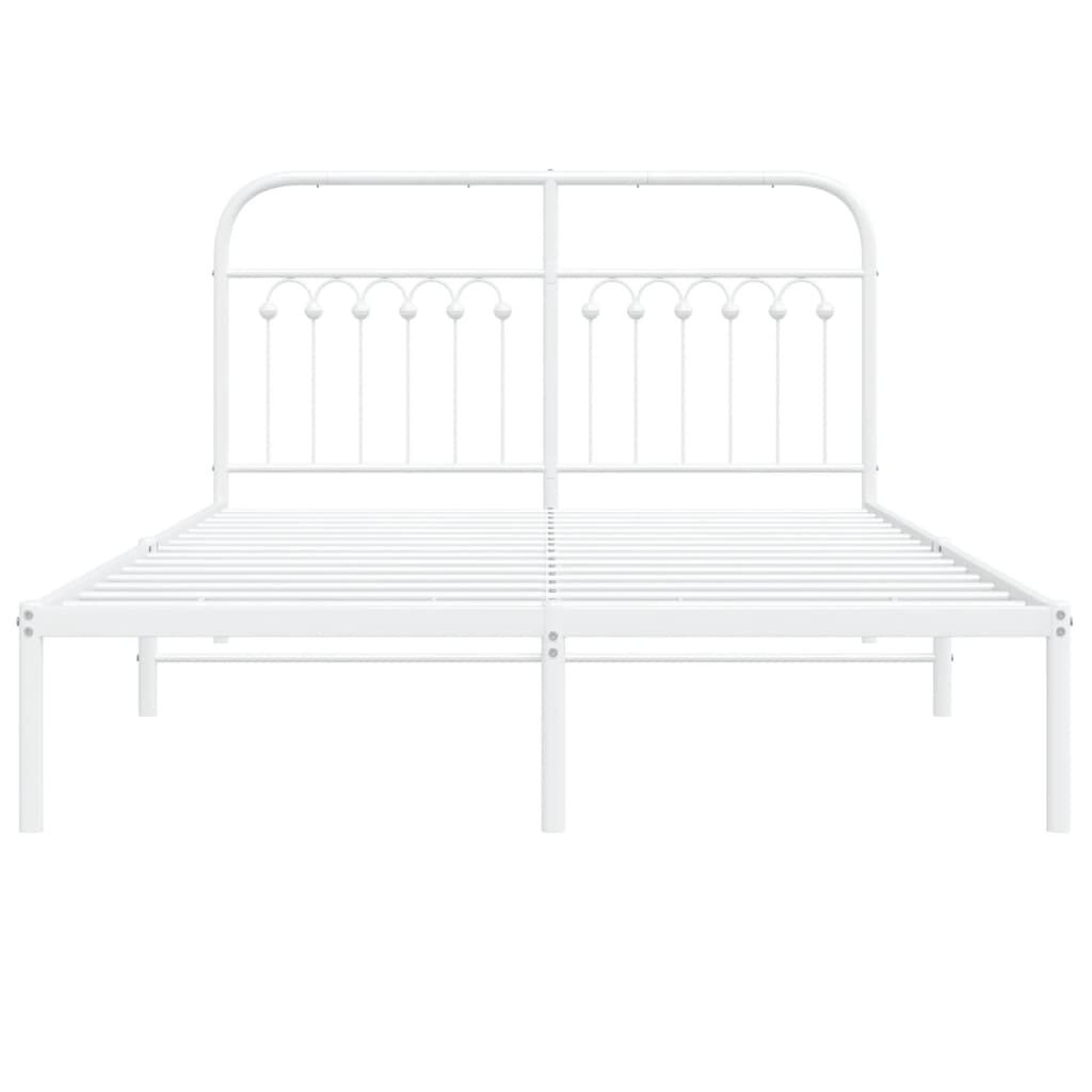 Wit Metalen Bedframe met Hoofdbord 140x190 cm - 54% Korting!