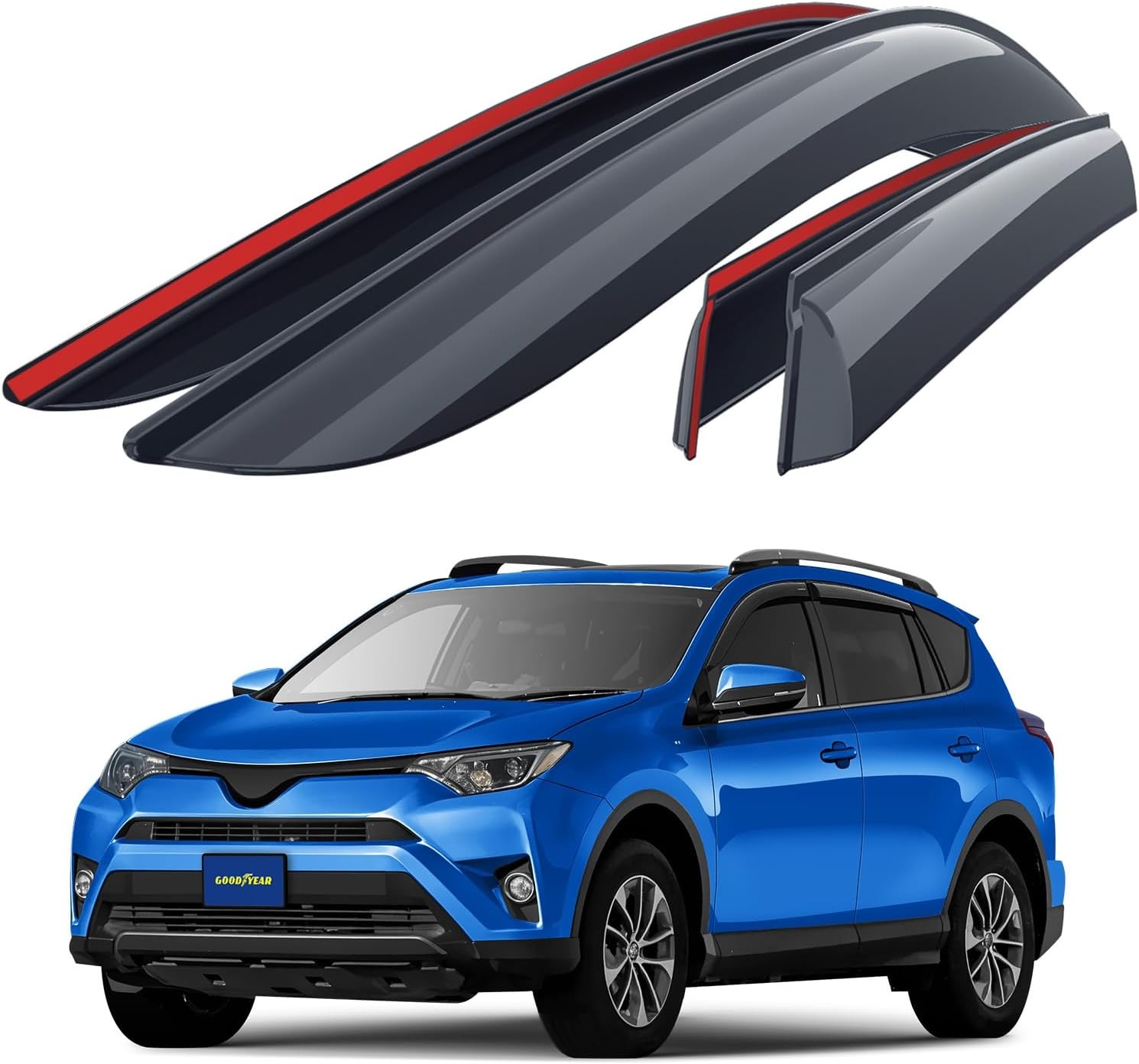 Goodyear Winddeflectors Set van 4, In-channel, Geschikt voor Volkswagen Jetta 2018-2026 - 29% Korting