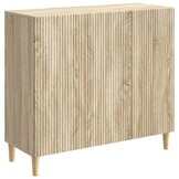 vidaXL Dressoir Sonoma Eiken 89 x 34,5 x 80 cm Bewerkt hout