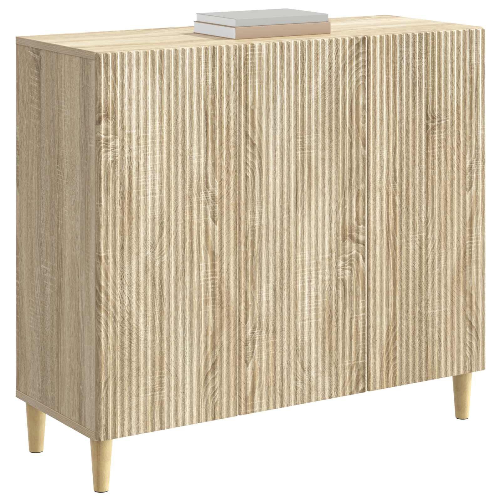 vidaXL Dressoir Sonoma Eiken 89 x 34,5 x 80 cm Bewerkt hout
