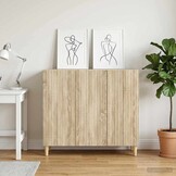 vidaXL Dressoir Sonoma Eiken 89 x 34,5 x 80 cm Bewerkt hout
