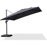 PURPLE LEAF Zweefparasol 350x350 cm - 360 graden draaibaar - Grijs