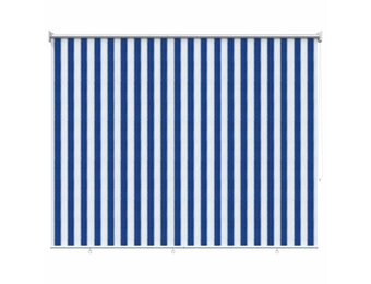 vidaXL Buitenrolgordijn 90% UV-blok Blauw en Witte Streep 220 x 230 cm