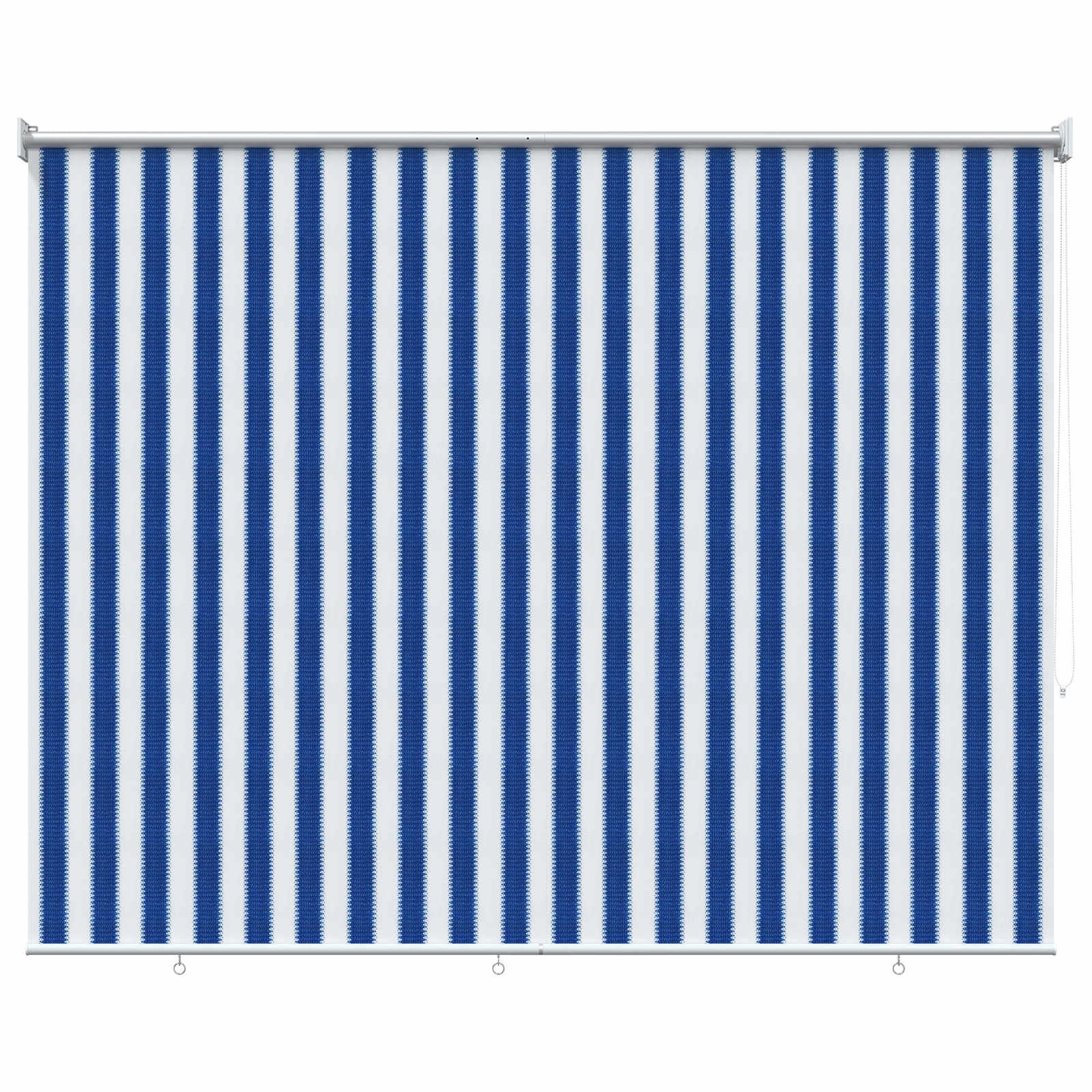 vidaXL Buitenrolgordijn 90% UV-blok Blauw en Witte Streep 220 x 230 cm