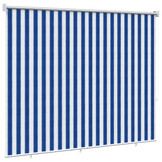 vidaXL Buitenrolgordijn 90% UV-blok Blauw en Witte Streep 220 x 230 cm