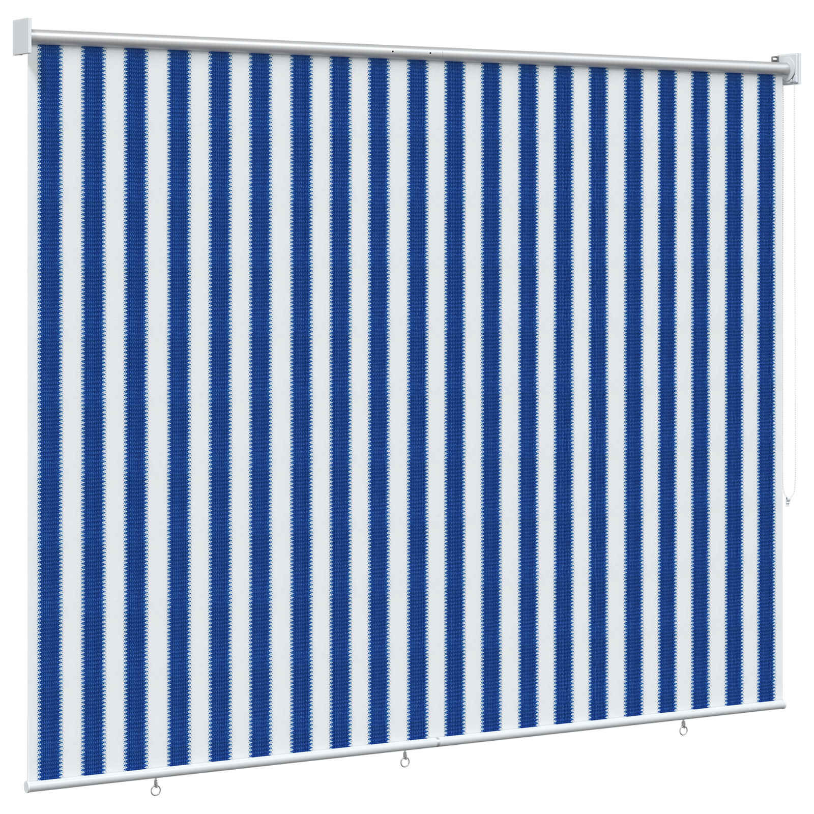vidaXL Buitenrolgordijn 90% UV-blok Blauw en Witte Streep 220 x 230 cm