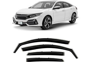 Windgeleiders Zwart 36% Korting, geschikt voor Honda Civic Sedan 2017-2022 | 4 Stuks