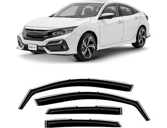 CLIM ART Windgeleiders voor Honda Civic 2017-2022 Sedan - 4 Stuks - Zwart