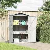 vidaXL Tuinschuur 116x45x175 cm gegalvaniseerd staal grijs