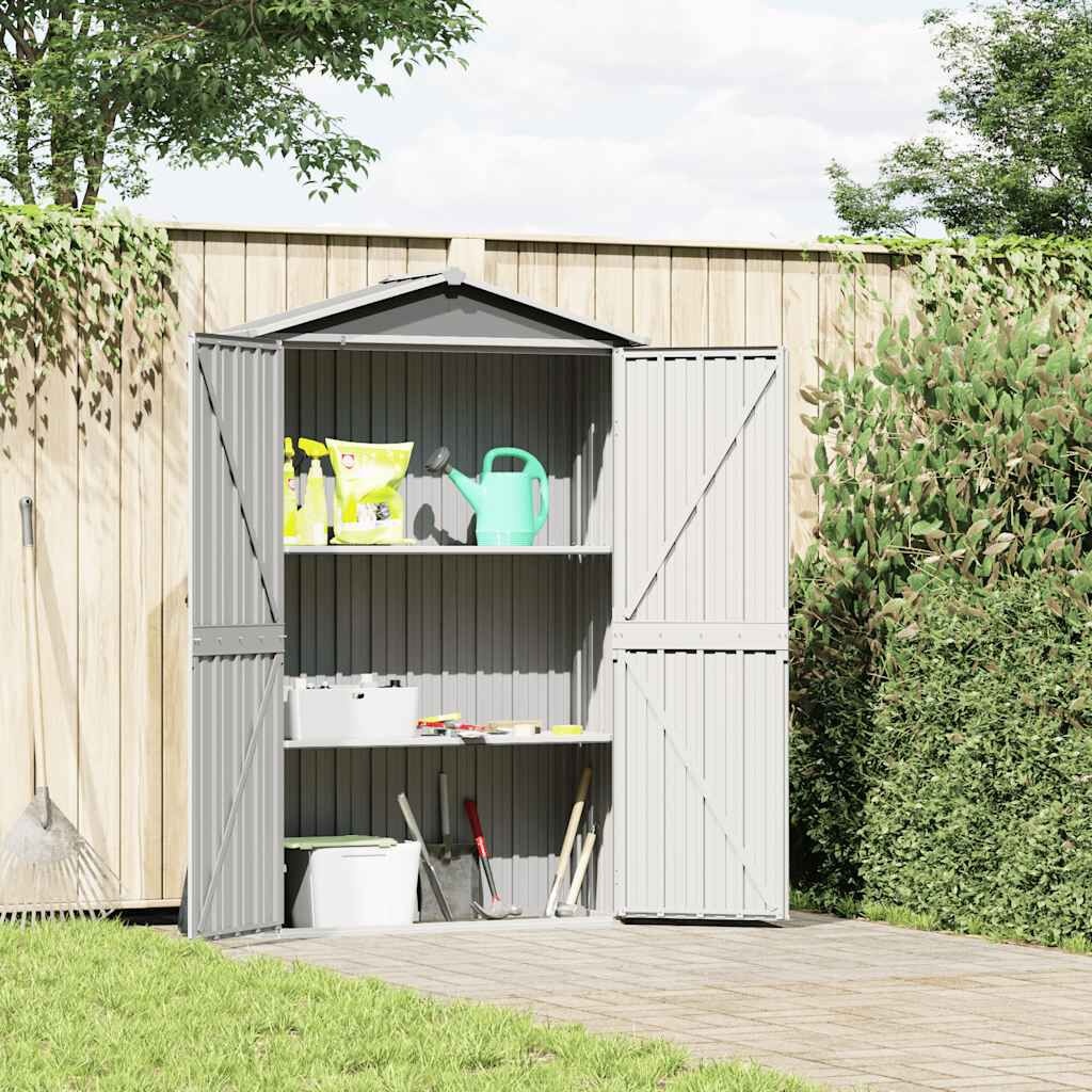 vidaXL Tuinschuur 116x45x175 cm gegalvaniseerd staal grijs