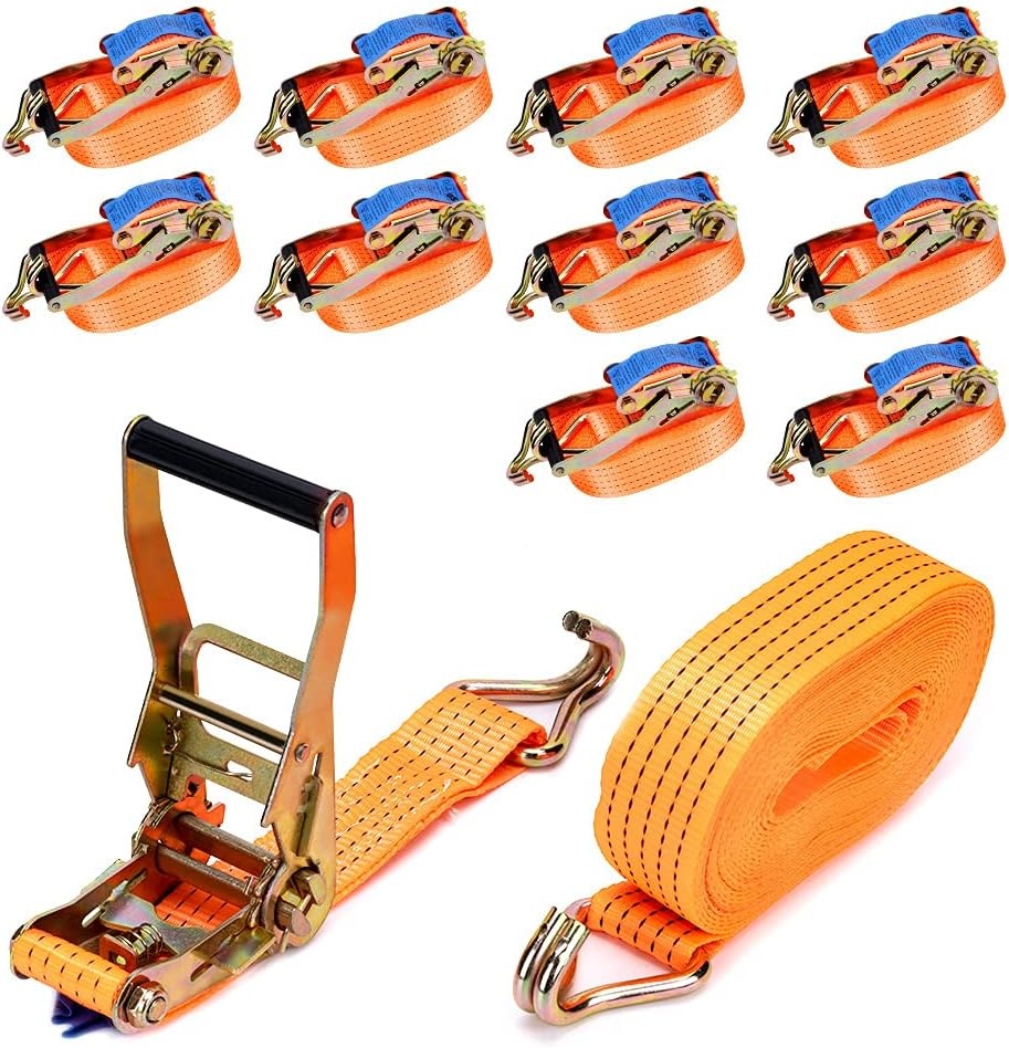 maXpeedingrods 10 stuks 5000 kg 10 m spanbanden met ratel spanbanden haken - Maat 5T 10M*50MM