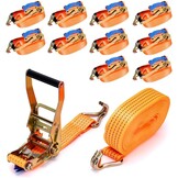 maXpeedingrods 10 stuks 5000 kg 10 m spanbanden met ratel spanbanden haken - Maat 5T 10M*50MM