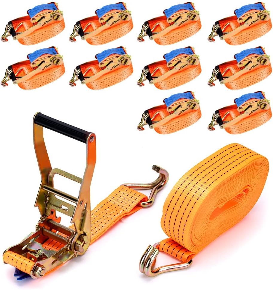 maXpeedingrods 10 stuks 5000 kg 10 m spanbanden met ratel spanbanden haken - Maat 5T 10M*50MM