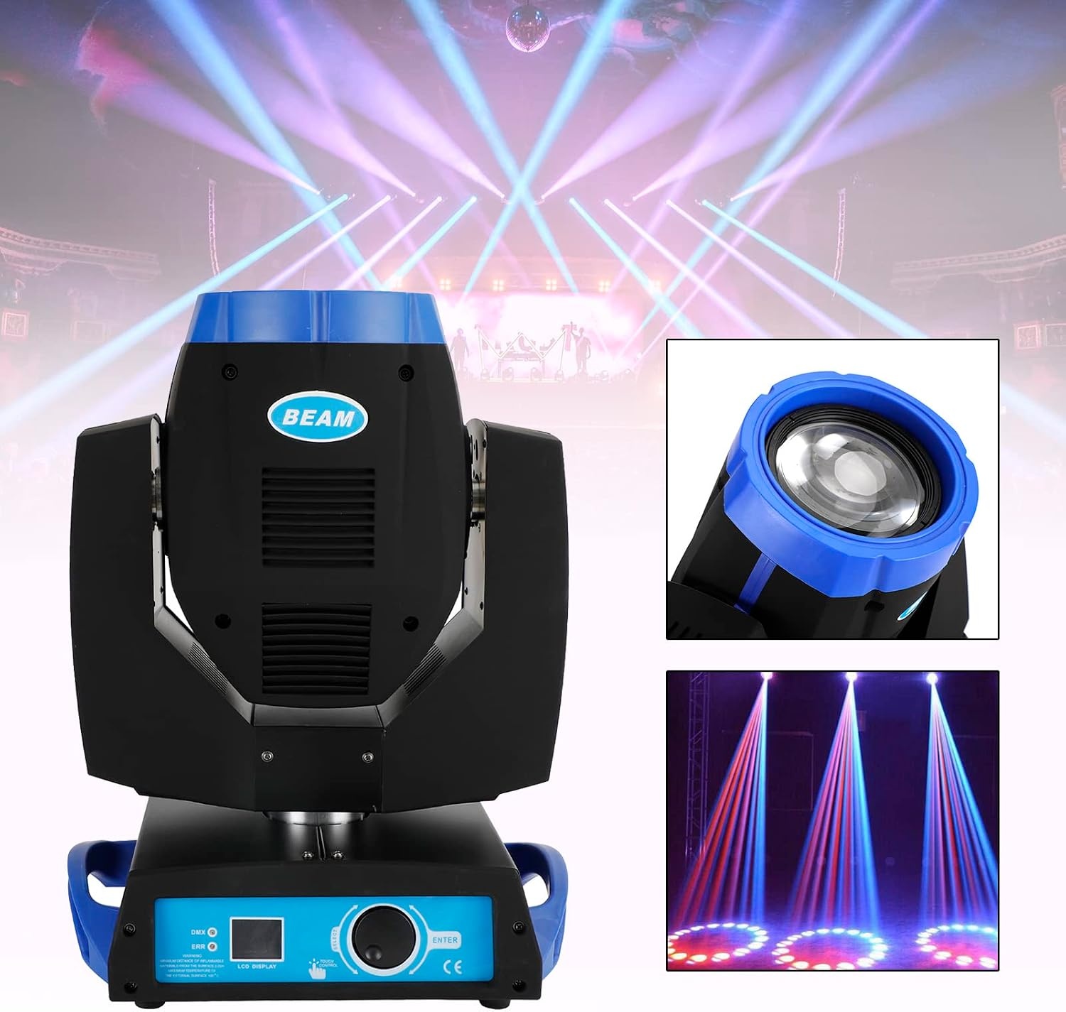 230W 7R Beam Moving Head Podiumverlichting met 8 Prisma en Stroboscoop Blauw