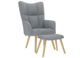 Relaxstoel met voetenbank stof donker grijs - 34% korting