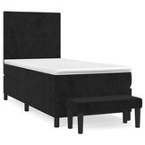 vidaXL Bankje 70x30x30 cm fluweel zwart