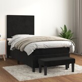 vidaXL Bankje 70x30x30 cm fluweel zwart