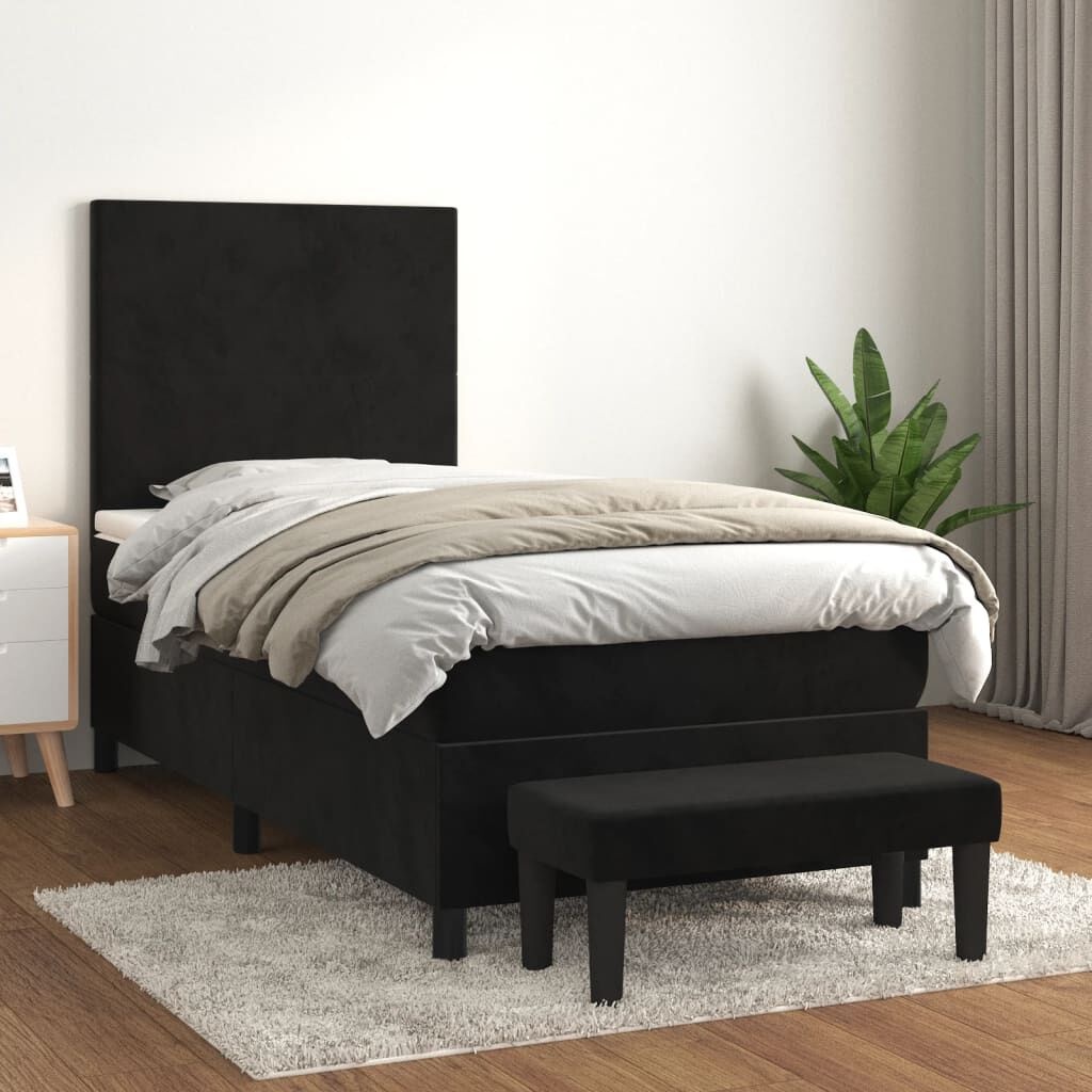 vidaXL Bankje 70x30x30 cm fluweel zwart