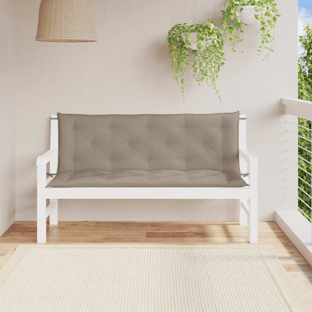vidaXL Tuinbankkussen 150x(50+50)x7 cm oxford stof taupe