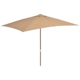 Parasol met houten paal 200x300 cm taupe - 59% Korting!
