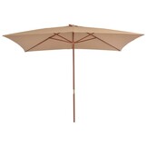 Parasol met houten paal 200x300 cm taupe - 59% Korting!