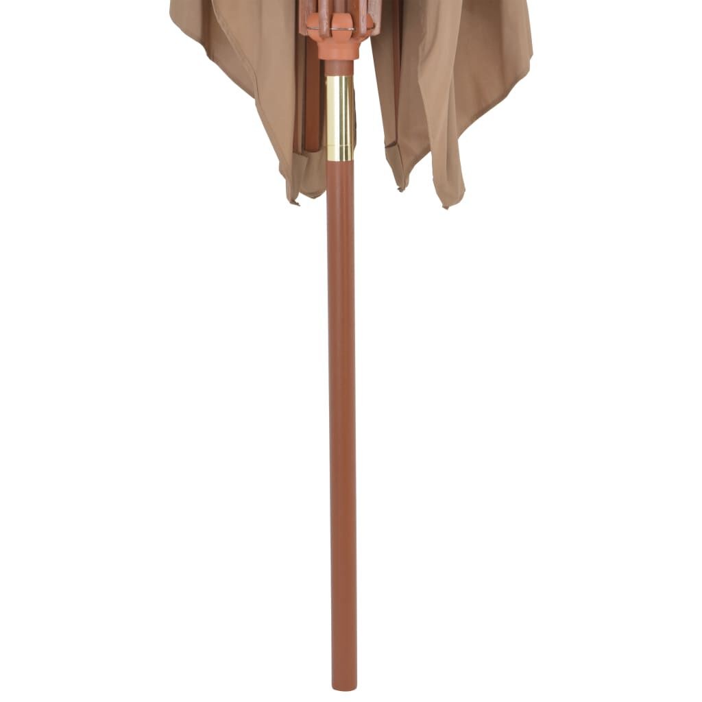 vidaXL Parasol met houten paal 200x300 cm taupe