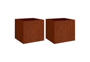 Plantenbakken Cortenstaal 2 st 49x46 cm - 58% Korting
