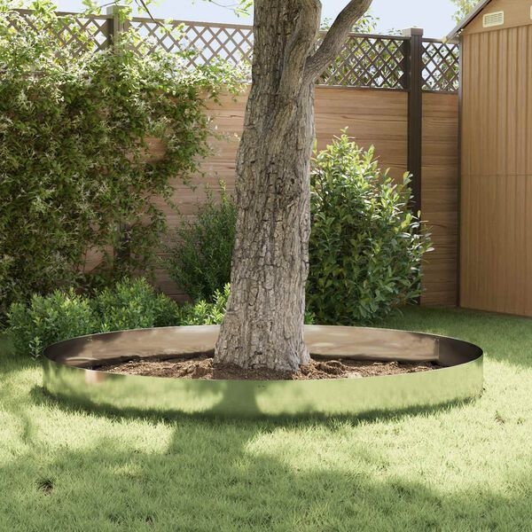 vidaXL Gazonrand 10 st 103 x 30 cm Staal zilver