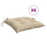 vidaXL Palletkussens 6 st 50x50x7 cm oxford stof beige