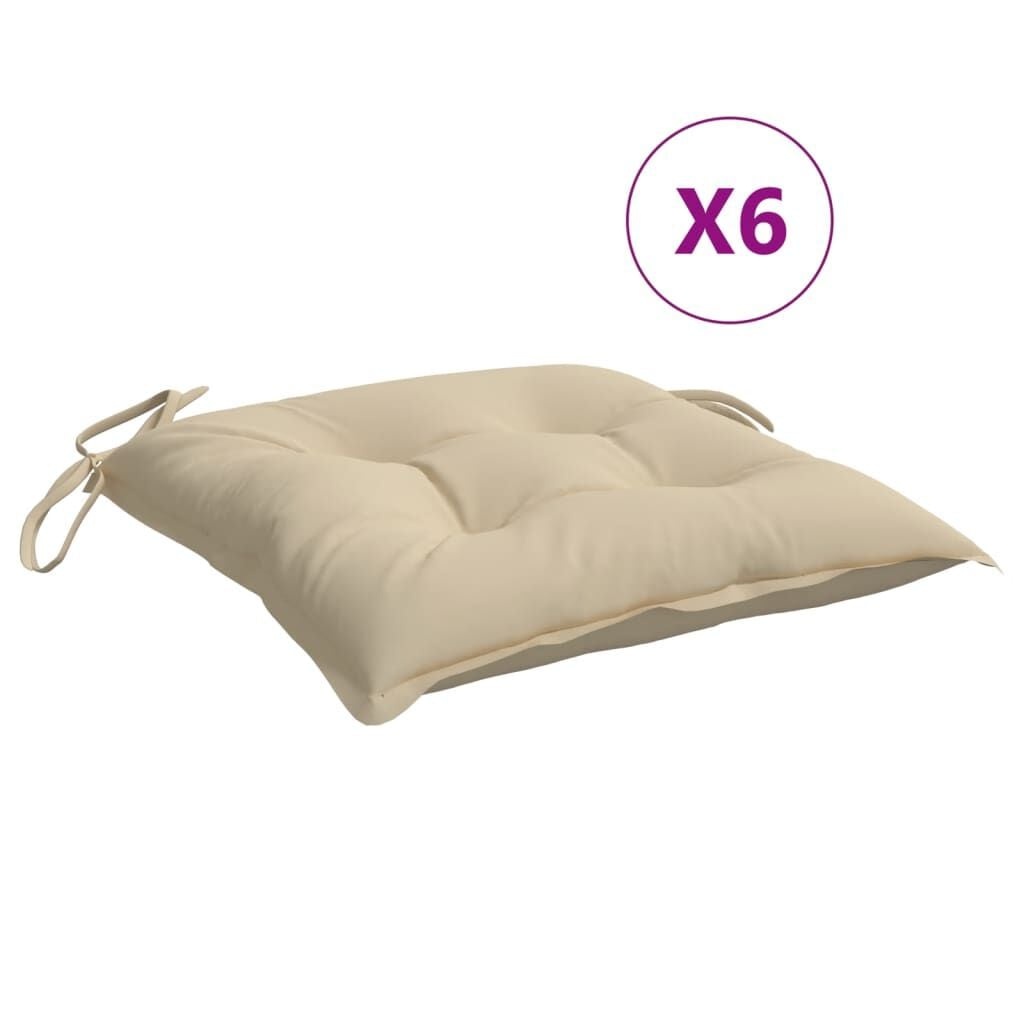 vidaXL Palletkussens 6 st 50x50x7 cm oxford stof beige