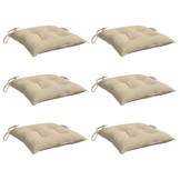 vidaXL Palletkussens 6 st 50x50x7 cm oxford stof beige